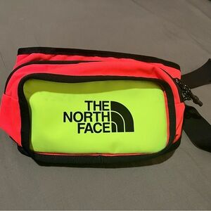 The North Face Explore Hip Pack Adjustable Fanny Pack in Neon Green & Coral